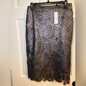 Gray lace pencil skirt